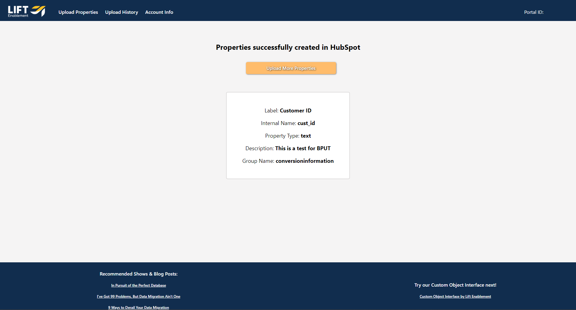 Lift Bulk Property Upload Tool Properties Successfully Uploaded